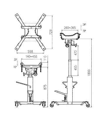 Giá đỡ hộp số 2 ty benz HIDI HDTJ500