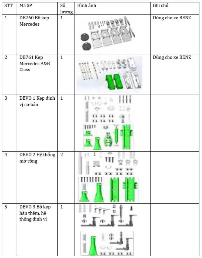 Thiết bị kéo nắn xe tai nạn và bộ phụ kiện tiêu chuẩn VIMET BRS23803