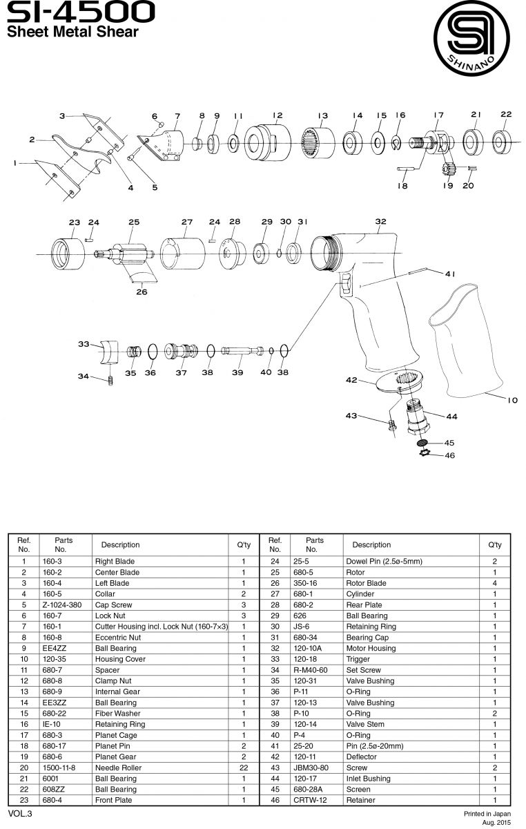 Máy cắt tôn bằng khí nén Shinano SI-4500