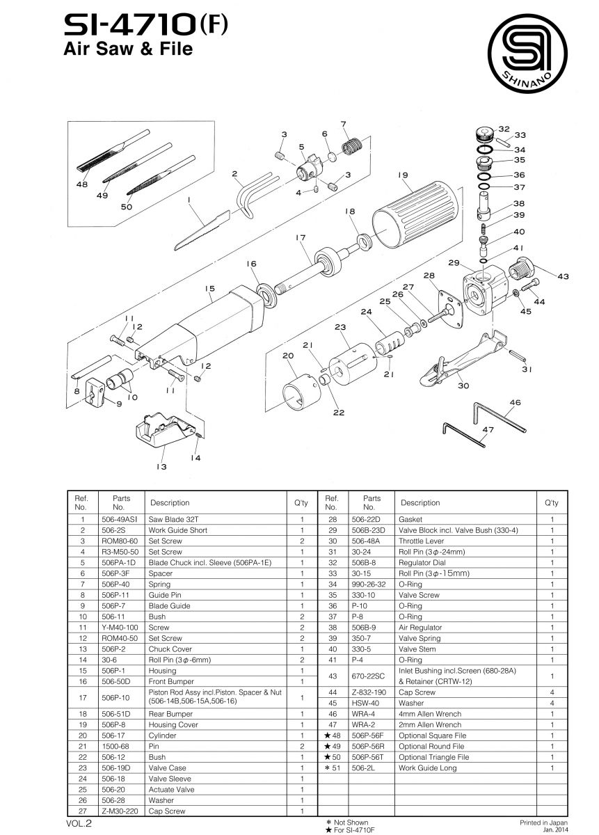 Máy cưa khí nén tốc độ cao Shinano SI-4710