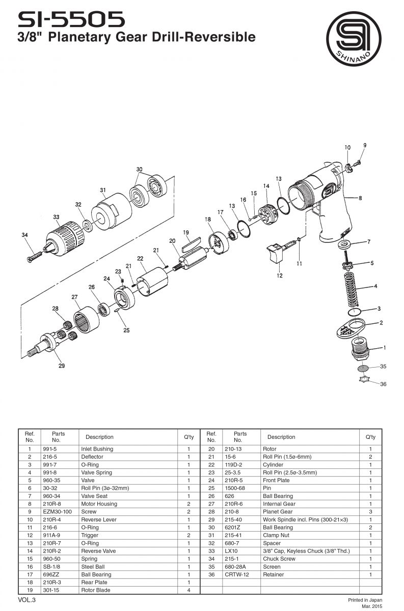 Máy khoan hơi khí nén Shinano SI-5505