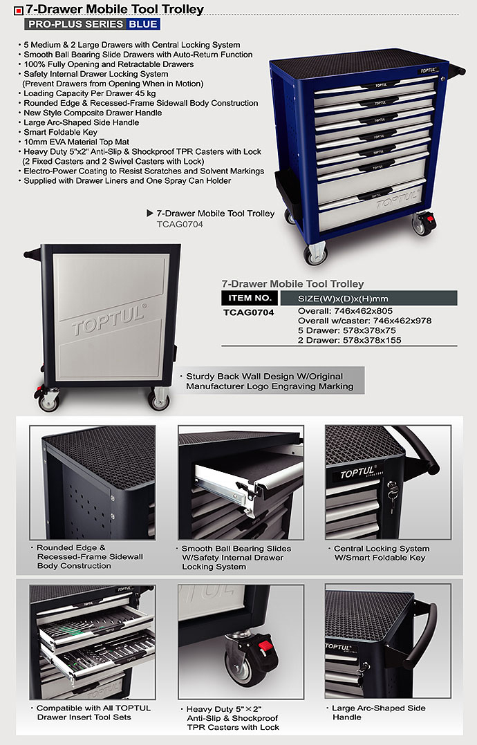 Tủ đồ nghề 7 ngăn toptul TCAG0704