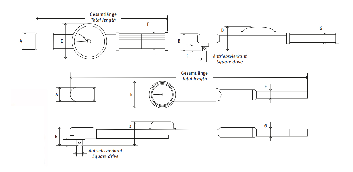 Cờ lê mô-men xoắn đồng hồ đo Kanon N280TOK-G