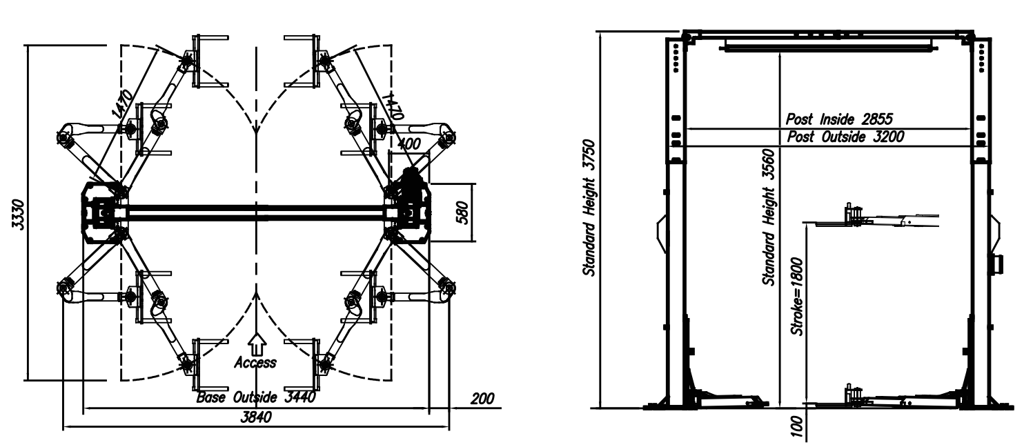 Cầu nâng 2 trụ xe điện 5 tấn Heshbon HL-26EF