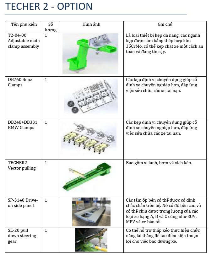 Thiết bị kéo nắn xe tai nạn và bộ phụ kiện tiêu chuẩn DOOCAR Techer 2