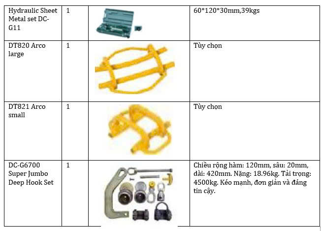 Thiết bị kéo nắn xe tai nạn và bộ phụ kiện tiêu chuẩn DOOCAR Techer 2