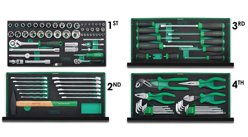 Tủ dụng cụ 4 ngăn 99 chi tiết Toptul GCAZ0038