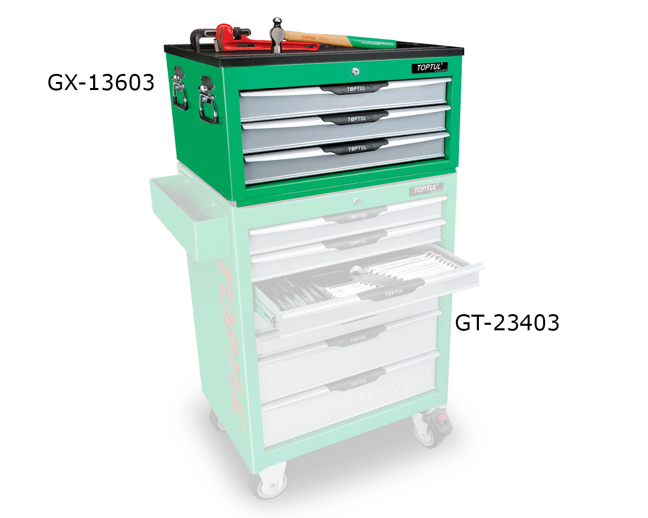 Tủ đồ nghề 3 ngăn 136 chi tiết Toptul GX-13603(W/3)
