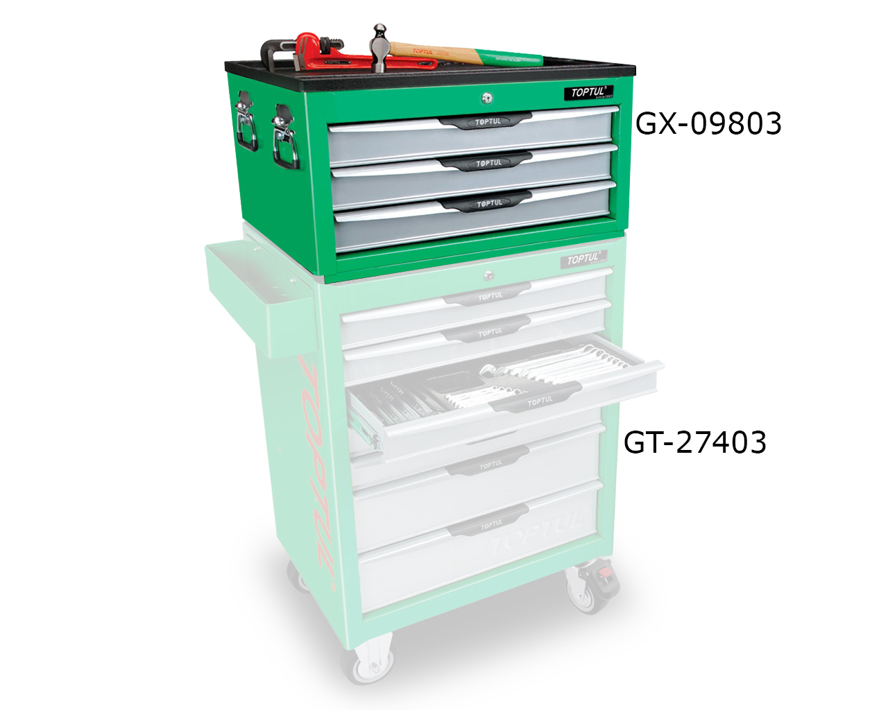 Tủ đồ nghề 3 ngăn 98 chi tiết Toptul GX-09803