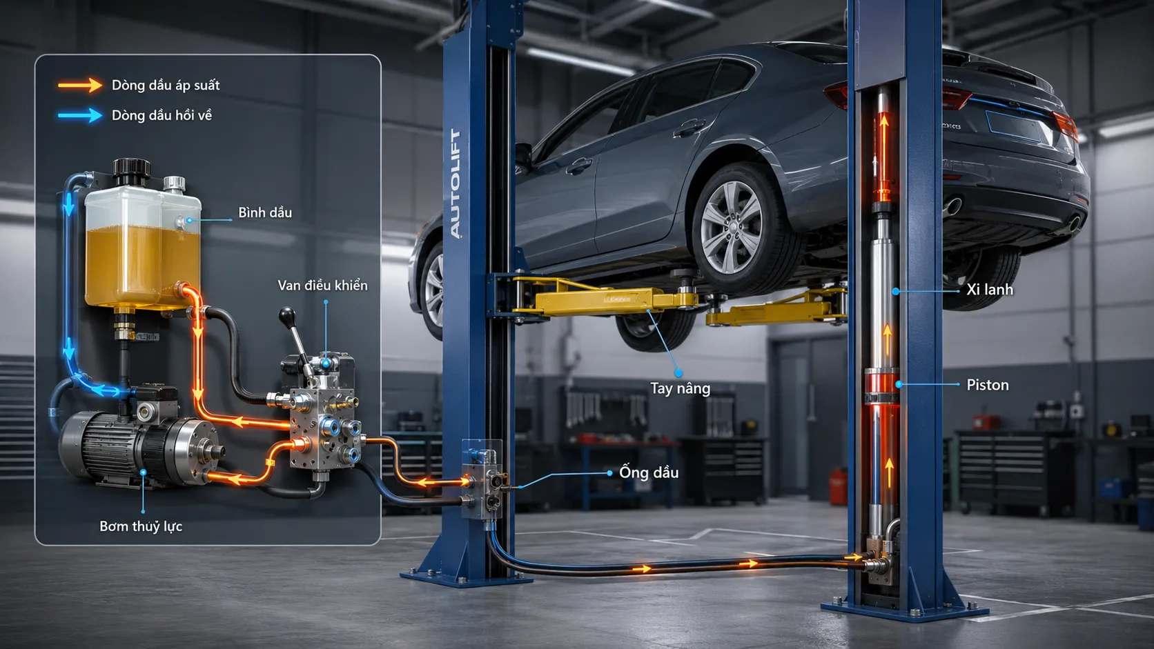 Tìm hiểu hệ thống thủy lực trong thiết bị ô tô