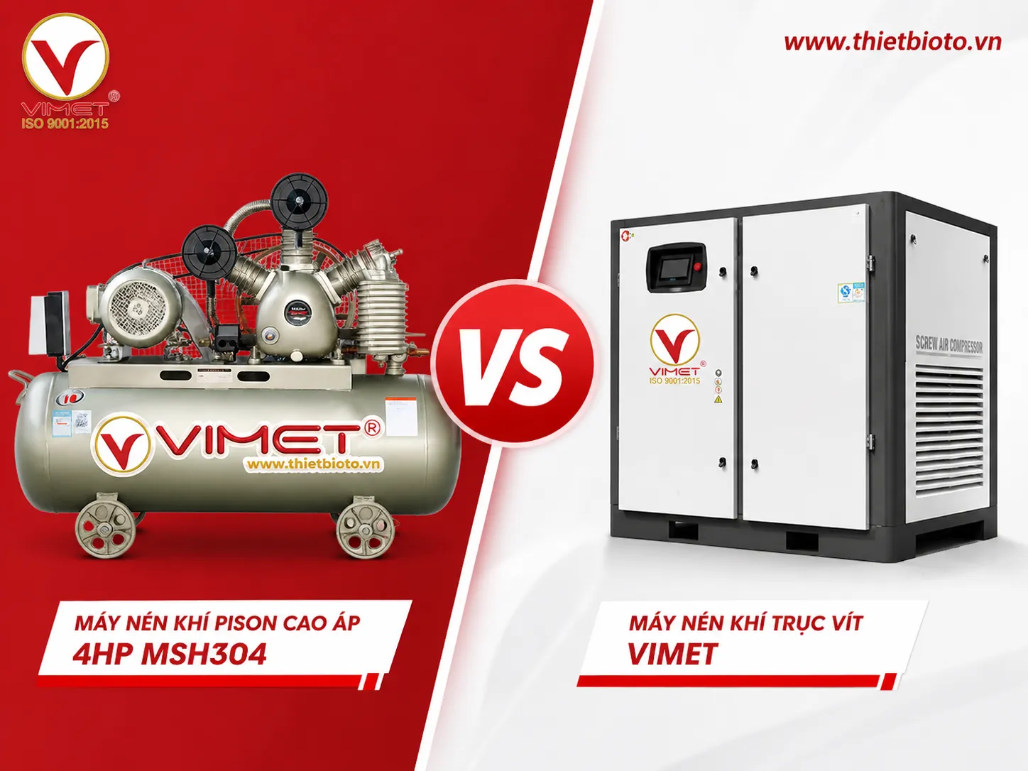 5 Tiêu chí so sánh máy nén khí trục vít và piston