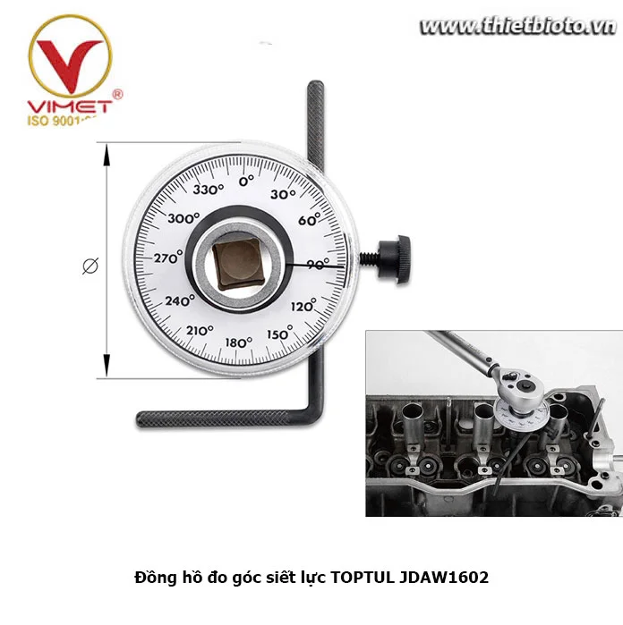 Đồng hồ đo góc siết lực TOPTUL JDAW1602