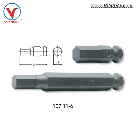 Đầu khẩu lục giác 6mm Koken 107.11-6