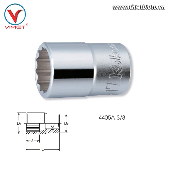 Đầu tuýp bông 3/8 Koken 4405A-3/8