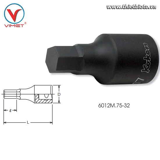 Đầu tuýp mũi vít 32mm Koken 6012M.75-32