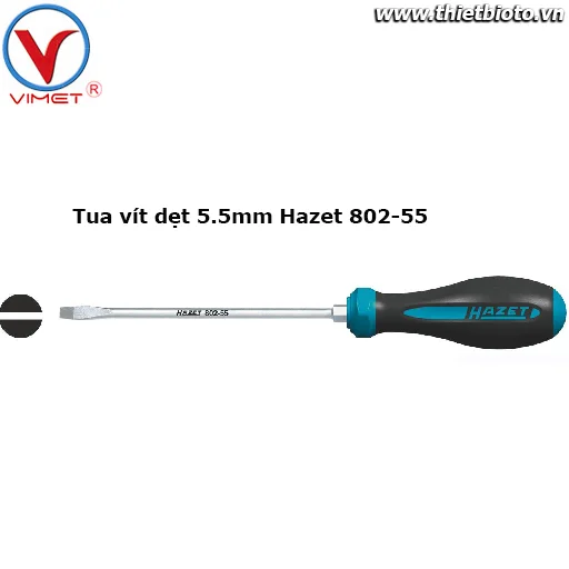 Tua vít dẹt 5.5mm Hazet 802-55