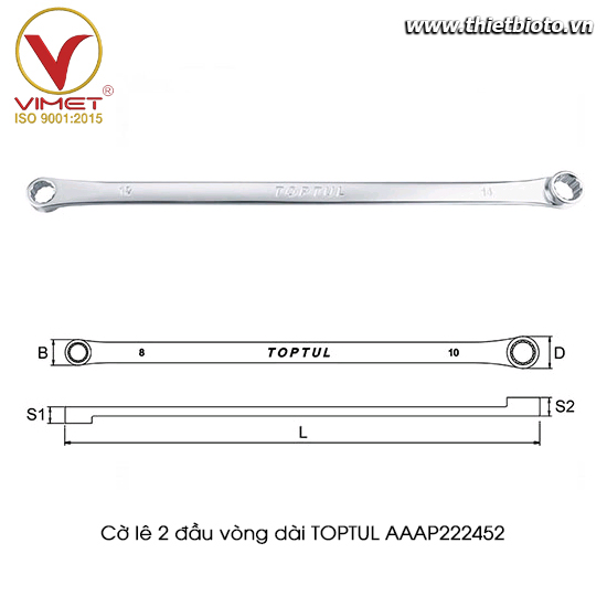 Cờ lê 2 đầu vòng dài TOPTUL AAAP222452