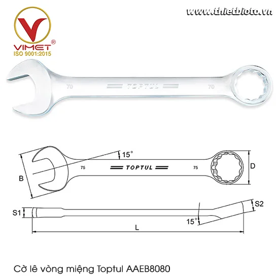 Cờ lê vòng miệng Toptul AAEB8080