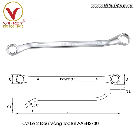 Cờ lê 2 đầu vòng Toptul AAEH2730