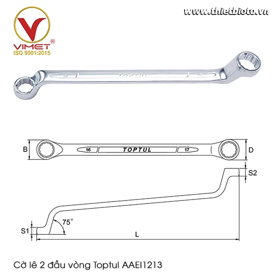 Cờ lê 2 đầu vòng Toptul AAEI1213