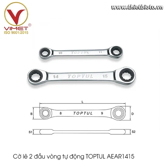 Cờ lê 2 đầu vòng tự động TOPTUL AEAR1415
