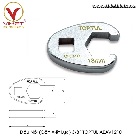 Đầu Nối (Cần Xiết Lực) 3/8” TOPTUL AEAV1210
