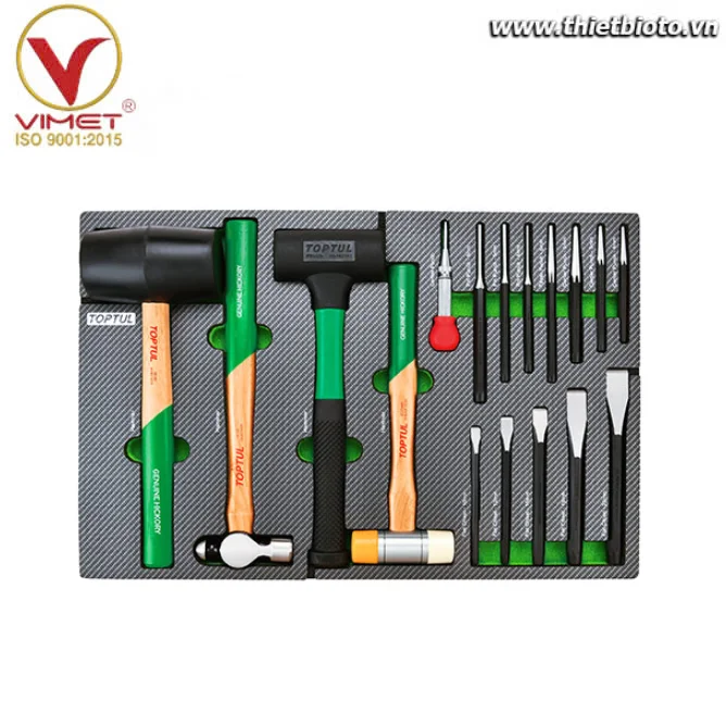 Bộ dụng cụ búa dột & đục 17PCS TOPTUL GED0175