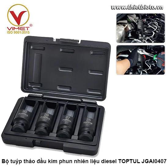 Bộ tuýp tháo đầu kim phun nhiên liệu diesel TOPTUL JGAI0407