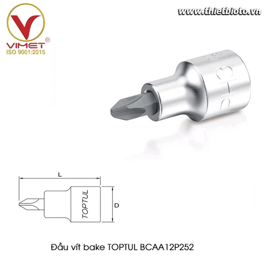 Đầu vít bake 3/8" TOPTUL BCAA12P252