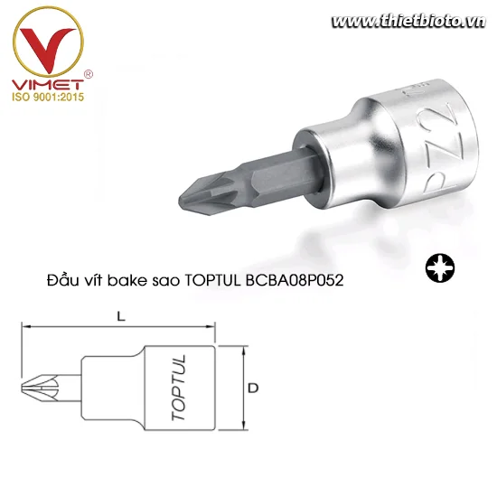 Đầu vít bake sao 1/4" TOPTUL BCBA08P052