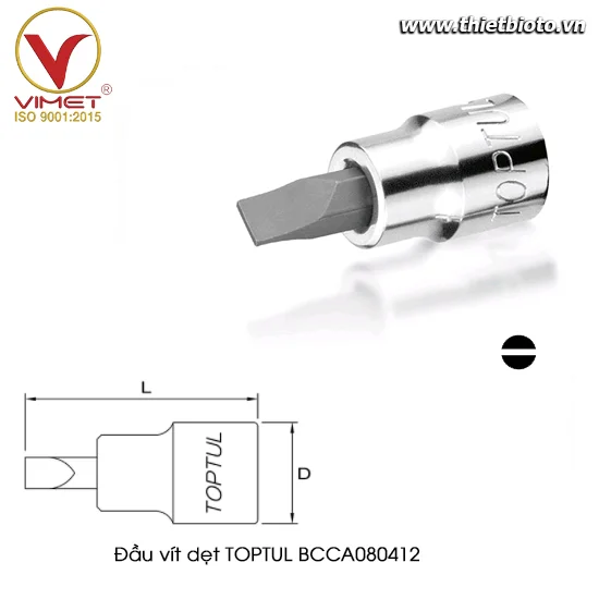 Đầu vít dẹt 1/4" TOPTUL BCCA080412