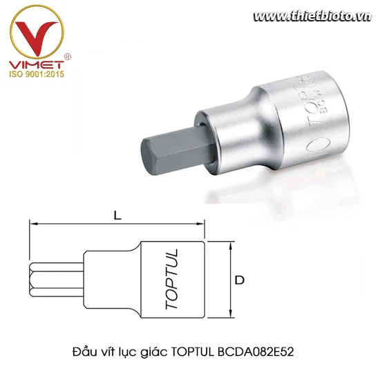 Đầu vít lục giác 1/4" TOPTUL BCDA082E52