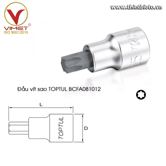 Đầu vít sao 1/4" TOPTUL BCFA081012