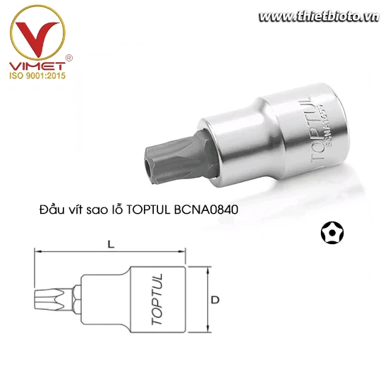 Đầu vít sao lỗ 1/4" TOPTUL BCNA0840