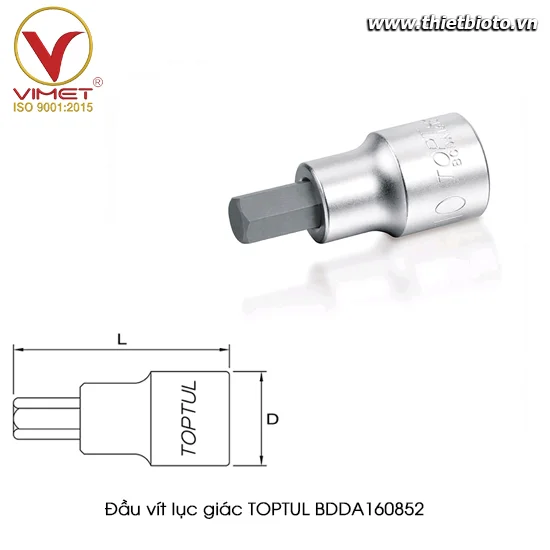Đầu vít lục giác 1/2" TOPTUL BDDA1608