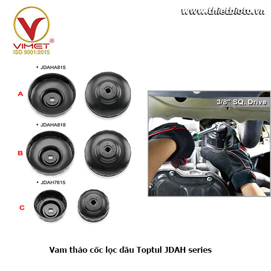 Vam tháo cốc lọc dầu  64mm  14 cạnh  TOPTUL JDAH6414