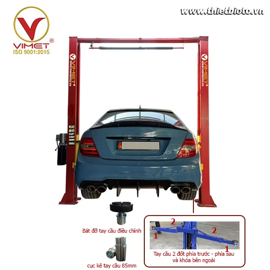 Cầu nâng 2 trụ cáp trên VIMET TLR40121