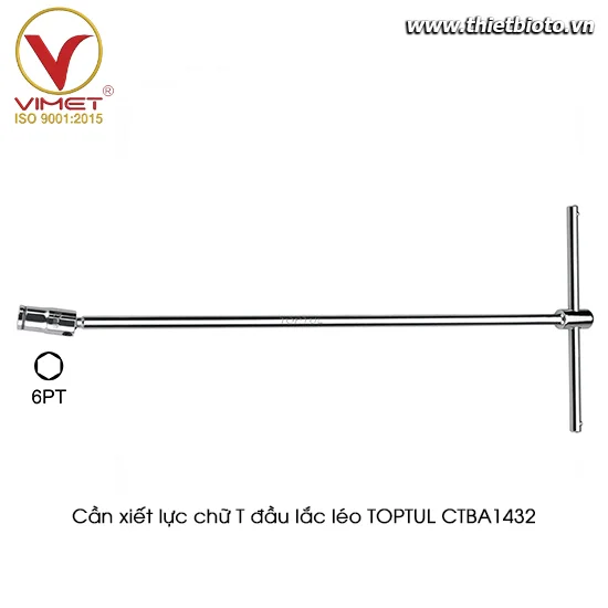 Cần xiết lực chữ T đầu tuýp lắc léo TOPTUL CTBA1432