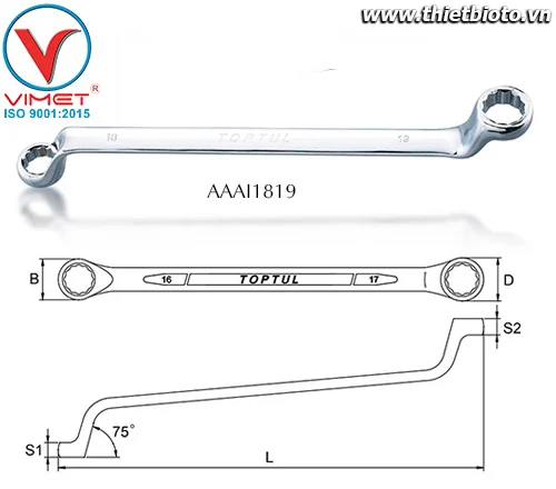 Cờ lê 2 đầu vòng Toptul AAAI1819