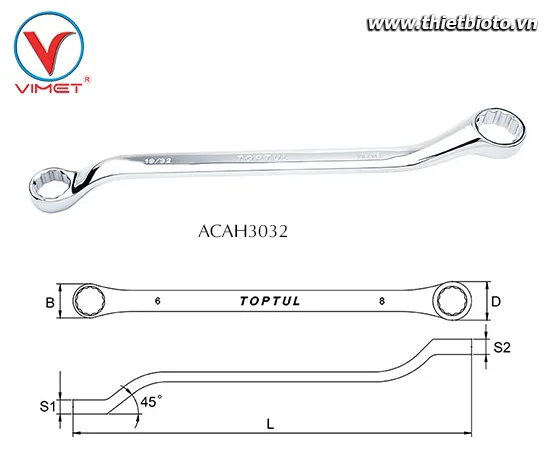 Cờ lê 2 đầu vòng Toptul ACAH3032