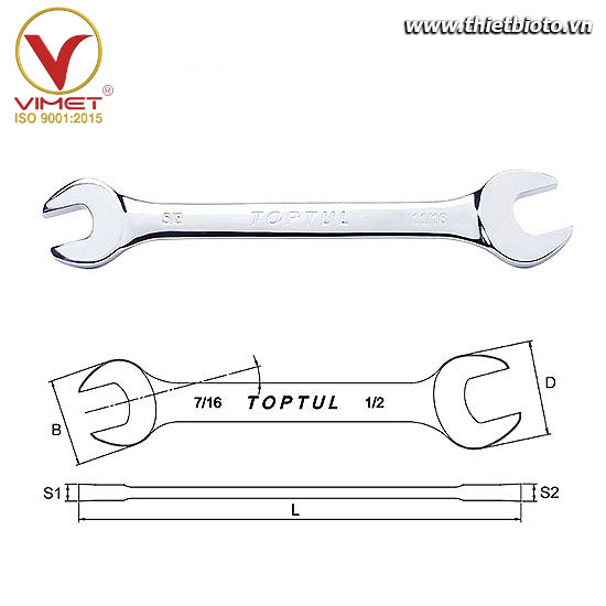 Cờ lê 2 đầu miệng toptul ACAJ1920