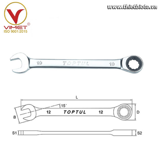 Cờ lê vòng miệng tự động TOPTUL AOAA1111