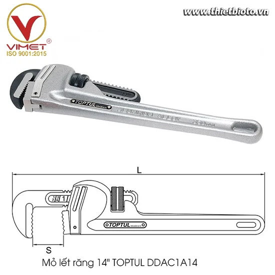 Mỏ lết răng 14" TOPTUL DDAC1A14