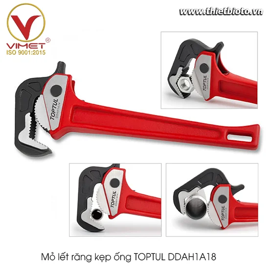 Mỏ lết răng kẹp ống TOPTUL DDAH1A18