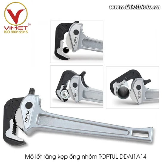 Mỏ lết răng kẹp ống nhôm TOPTUL DDAI1A14