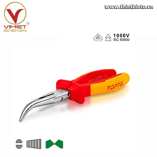 Kìm mũi cong cách điện VDE TOPTUL DGCG2208