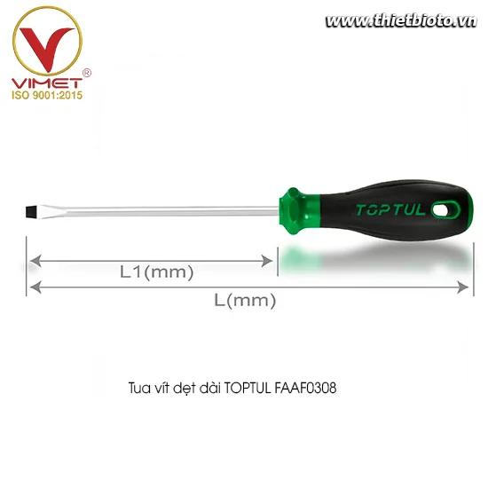 Tua vít dẹt dài TOPTUL FAAF5E10