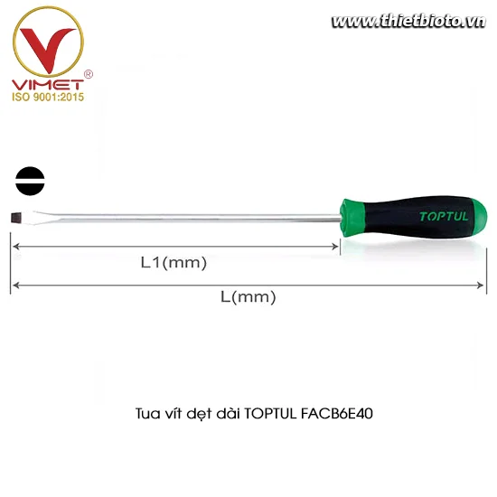 Tua vít dẹt dài TOPTUL FACB6E40