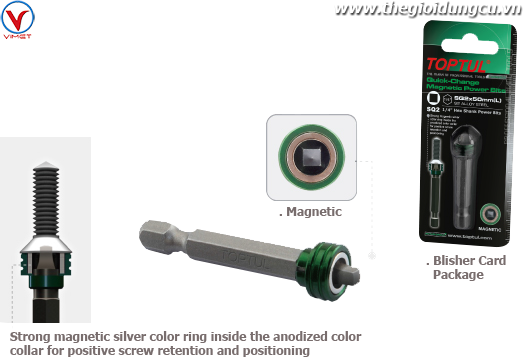 Đầu vít vuông từ tính FQHB0802