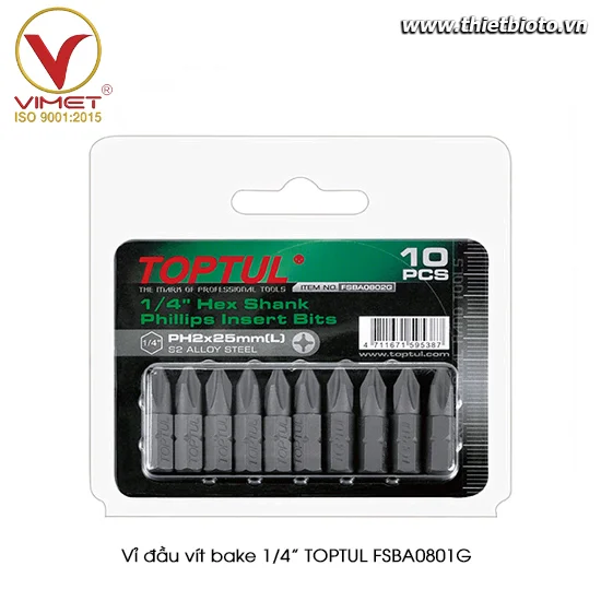 Vỉ đầu vít bake 1/4” TOPTUL FSBA0801G
